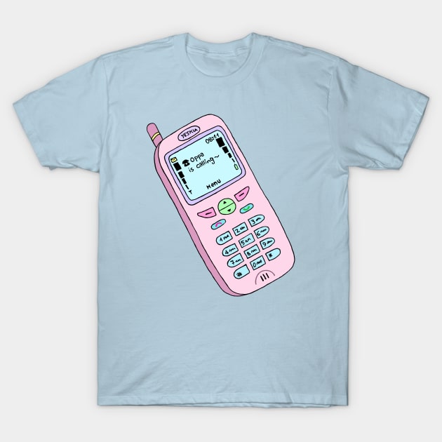 "Oppa is calling~" - Cute phone. T-Shirt by Duckieshop